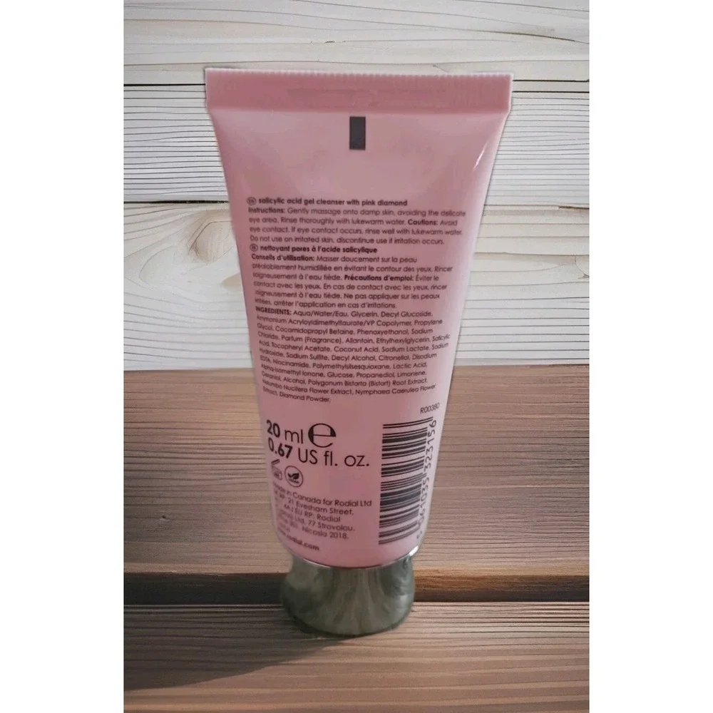2X RODIAL Pink Diamond Salicylic Acid Gel Cleanser Travel Size 0.67 fl oz NWOB